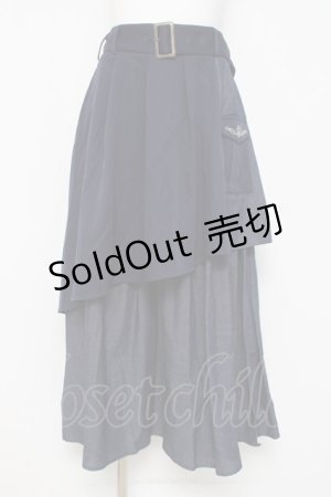 画像: axes femme / アシメティアードロングスカート F 紺 Y-26-03-16-204-AX-SK-SZ-ZY