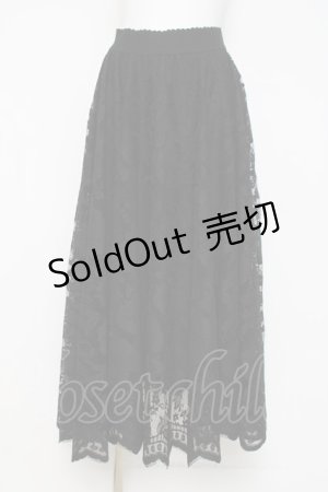 画像: axes femme / レースサーキュラースカート M 黒 Y-26-03-16-205-AX-SK-SZ-ZY