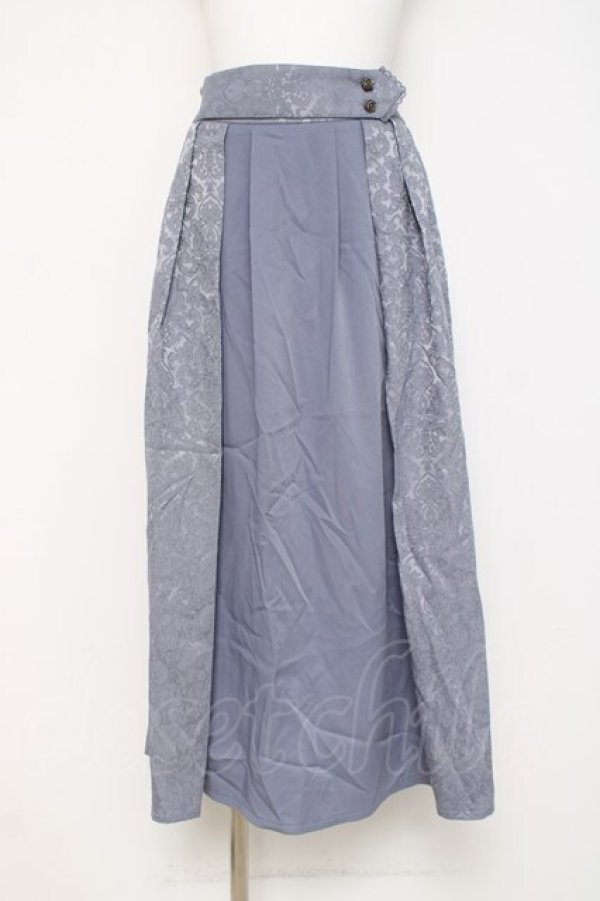 画像1: axes femme / ジャカード切替スカート F ブルー Y-26-03-16-209-AX-SK-SZ-ZY (1)