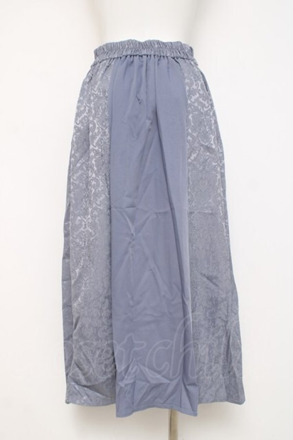 画像2: axes femme / ジャカード切替スカート F ブルー Y-26-03-16-209-AX-SK-SZ-ZY (2)