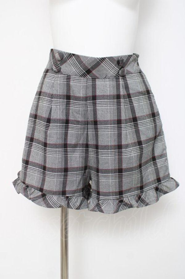 画像1: evelyn / チェックショートパンツ  グレー Y-26-03-16-210-LO-PA-SZ-ZY (1)