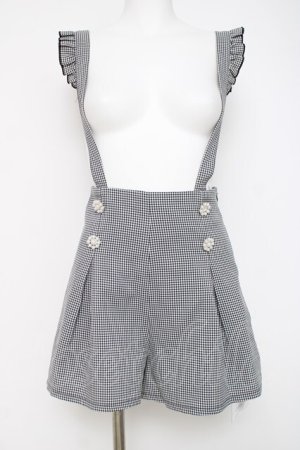 画像: evelyn / ボックスサスペンダーキュロット F 黒 Y-26-03-16-211-LO-PA-SZ-ZY