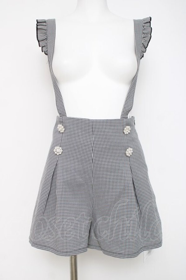 画像1: evelyn / ボックスサスペンダーキュロット F 黒 Y-26-03-16-211-LO-PA-SZ-ZY (1)