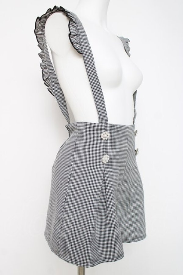 画像2: evelyn / ボックスサスペンダーキュロット F 黒 Y-26-03-16-211-LO-PA-SZ-ZY (2)