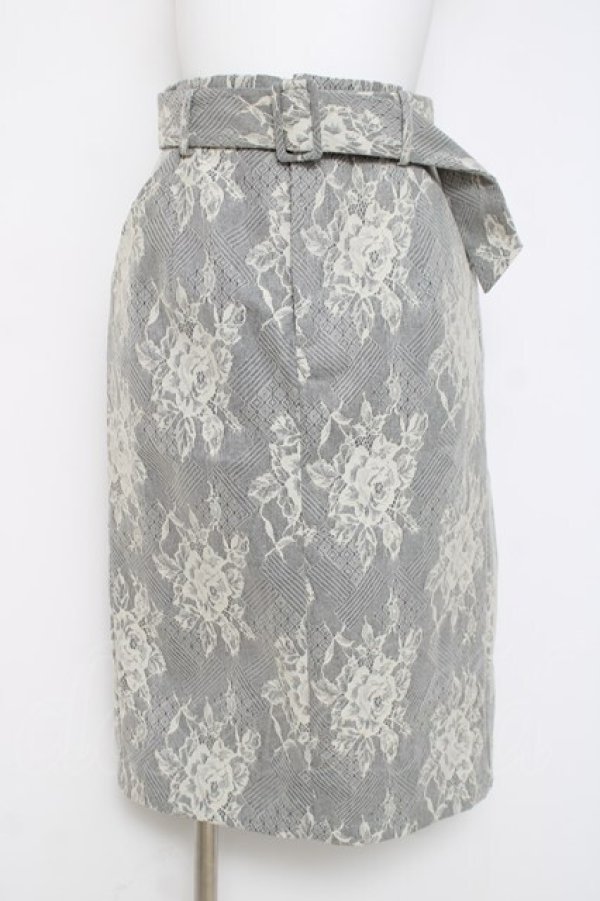 画像1: axes femme / 薔薇レースタイトスカート M 白 Y-26-03-16-218-AX-SK-SZ-ZY (1)