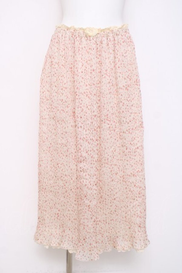 画像1: LIZ LISA / 小花柄プリーツスカート 0 オフ白 Y-26-03-16-225-LO-SK-SZ-ZY (1)