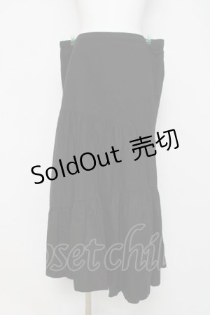 画像: T・KUNITOMO / ティアードロングスカート  黒 Y-26-03-16-226-PU-SK-SZ-ZY