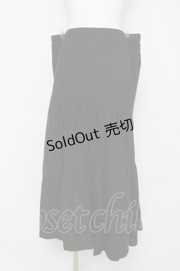 画像1: T・KUNITOMO / ティアードロングスカート  黒 Y-26-03-16-226-PU-SK-SZ-ZY (1)