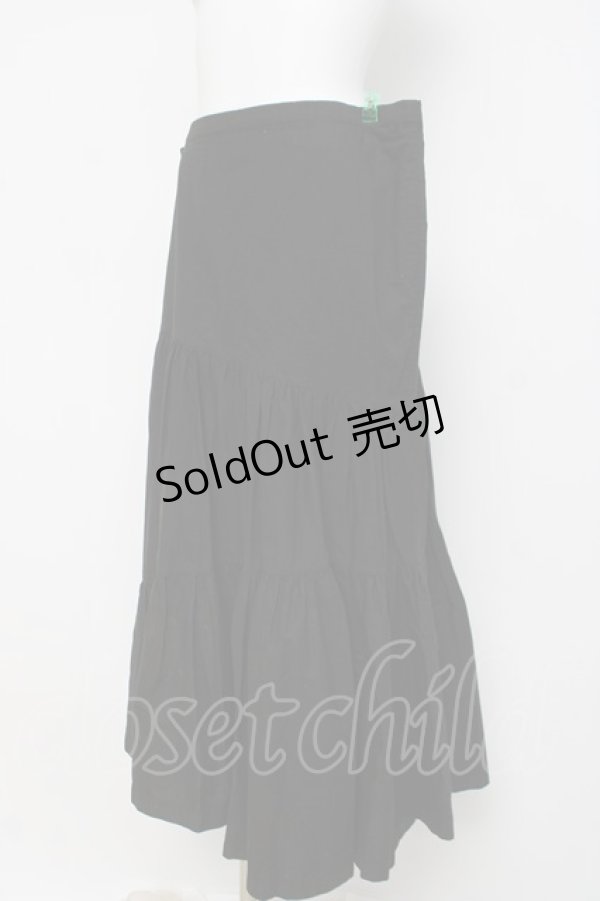 画像2: T・KUNITOMO / ティアードロングスカート  黒 Y-26-03-16-226-PU-SK-SZ-ZY (2)