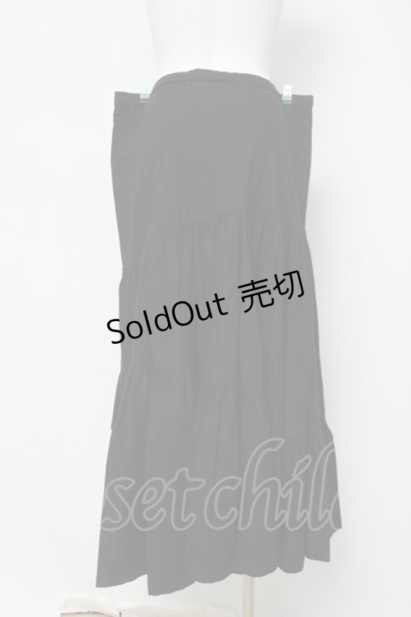 画像3: T・KUNITOMO / ティアードロングスカート  黒 Y-26-03-16-226-PU-SK-SZ-ZY (3)