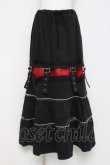 画像1: ROMANTIC NEUROSIS / ZIPデザインベルトロングスカート  黒/赤 Y-26-03-16-227-PU-SK-SZ-ZY (1)