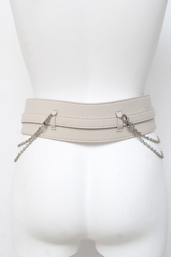 画像3: axes femme / チェーン付き太幅合皮ベルト  生成り Y-26-03-16-031-AX-ZA-SZ-ZY (3)