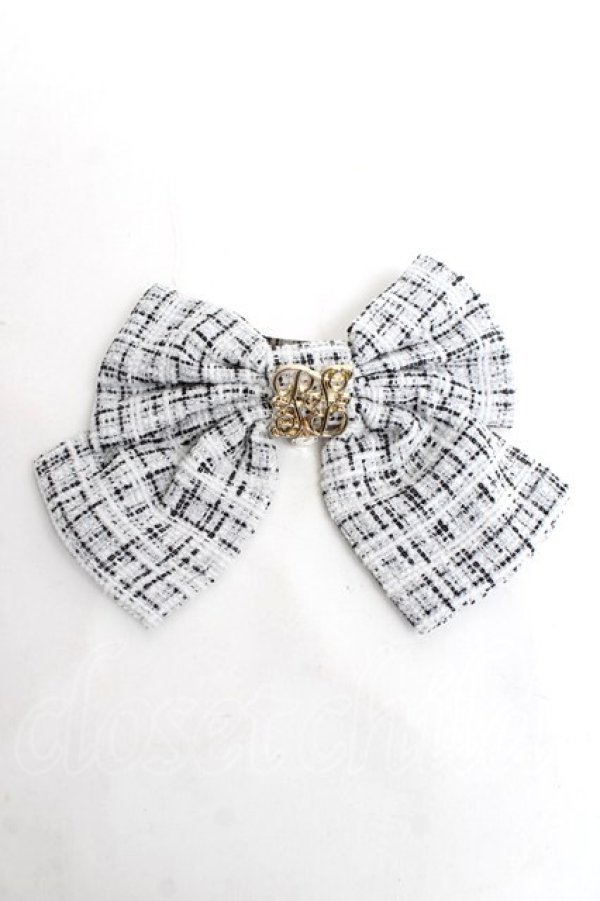 画像1: couture BY ROJITA / ツイードバレッタ  白 Y-26-03-16-033-LO-ZA-SZ-ZY (1)