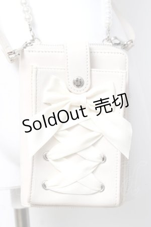 画像: axes femme POETIQUE / レースアップスマホポシェット  生成り Y-26-03-16-038-AX-ZA-SZ-ZY