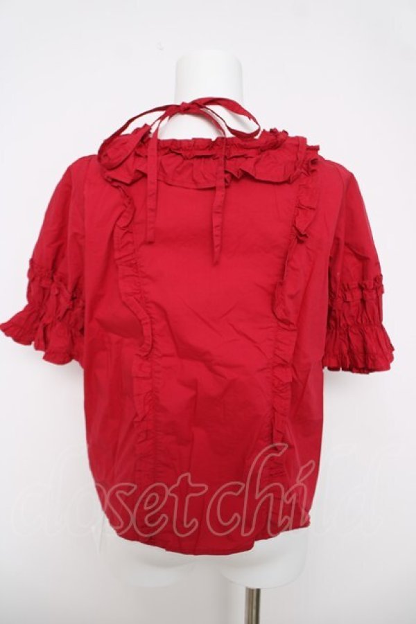 画像2: Chalmiere / スクエア開きコットンブラウス M 赤 Y-26-03-18-005-LO-BL-SZ-ZY (2)