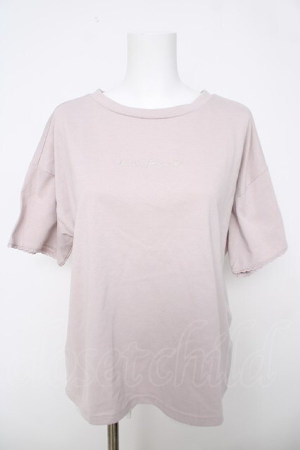 画像1: axes femme / ラメ刺繍ロゴＴシャツ  ラベンダー Y-26-03-18-046-AX-TO-SZ-ZY (1)