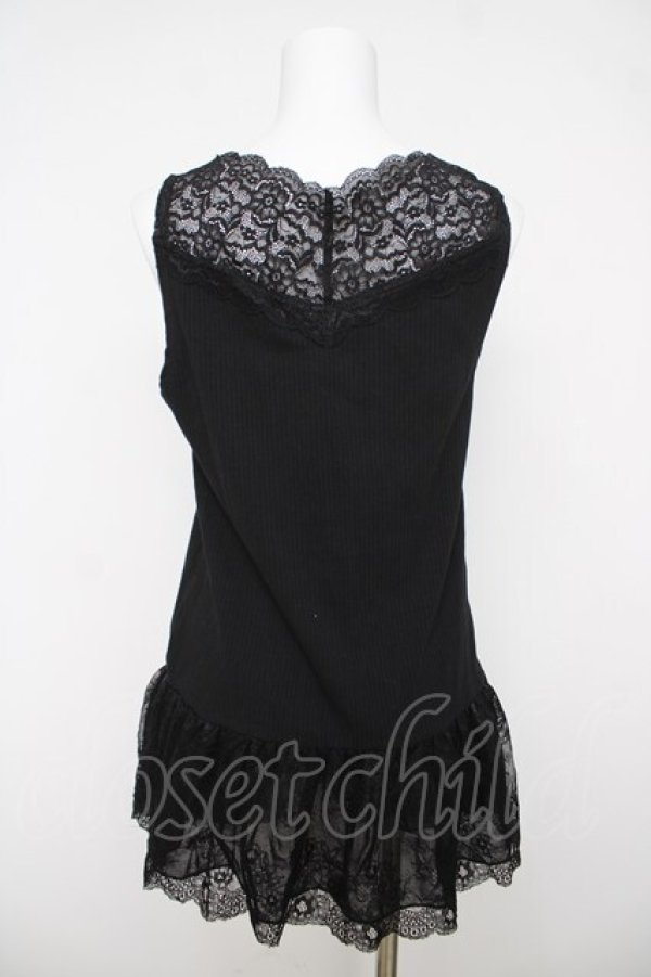 画像2: axes femme / スカラップレースロングタンク M 黒 Y-26-03-18-047-AX-TO-SZ-ZY (2)