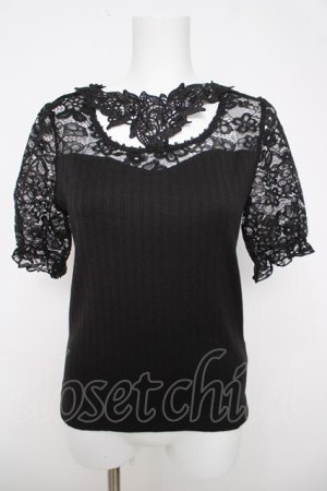 画像: axes femme / チョーカー風ビスチェ切替プルオーバー M 黒 Y-26-03-18-048-AX-TO-SZ-ZY