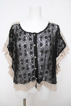 画像: axes femme / レースポンチョ F 黒 Y-26-03-18-049-AX-TO-SZ-ZY