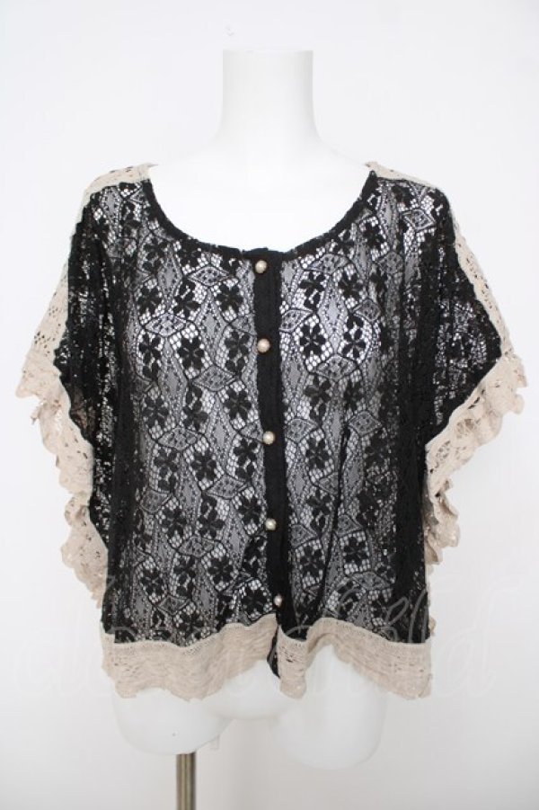 画像1: axes femme / レースポンチョ F 黒 Y-26-03-18-049-AX-TO-SZ-ZY (1)