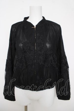 画像: axes femme / レーシーノーカラージャケット M 黒 Y-26-03-18-050-AX-TO-SZ-ZY