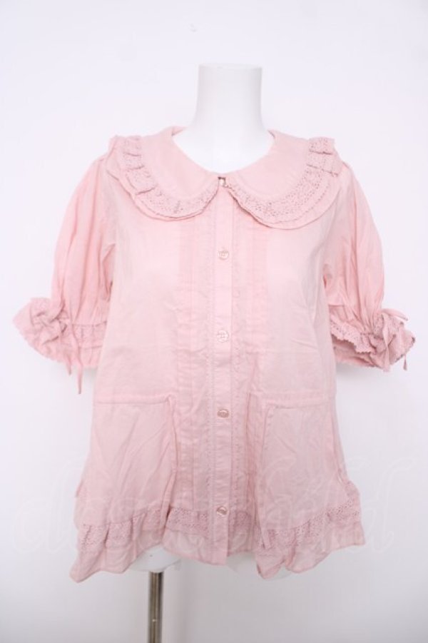 画像1: Chalmiere / クラシックコットンブラウス M ピンク Y-26-03-18-006-LO-BL-SZ-ZY (1)