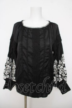 画像: axes femme NOSTALGIE / バルーン袖レースブラウス F 黒 Y-26-03-18-052-AX-BL-SZ-ZY