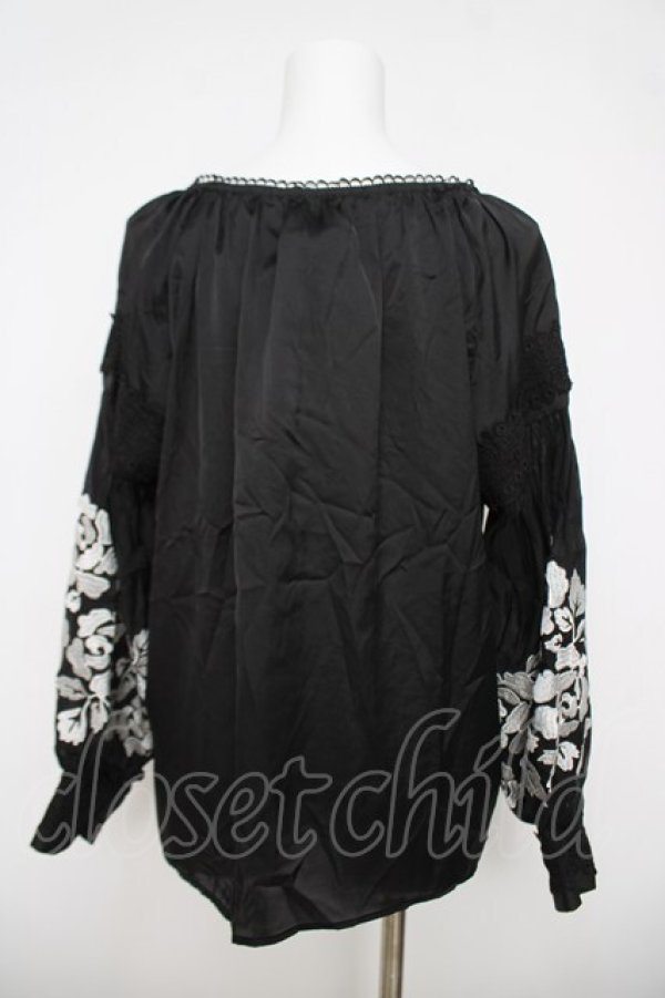 画像2: axes femme NOSTALGIE / バルーン袖レースブラウス F 黒 Y-26-03-18-052-AX-BL-SZ-ZY (2)