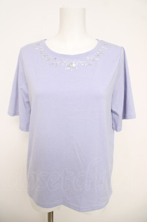 画像1: axes femme / エトワール装飾Ｔシャツ F ラベンダー Y-26-03-18-054-AX-TS-SZ-ZY (1)