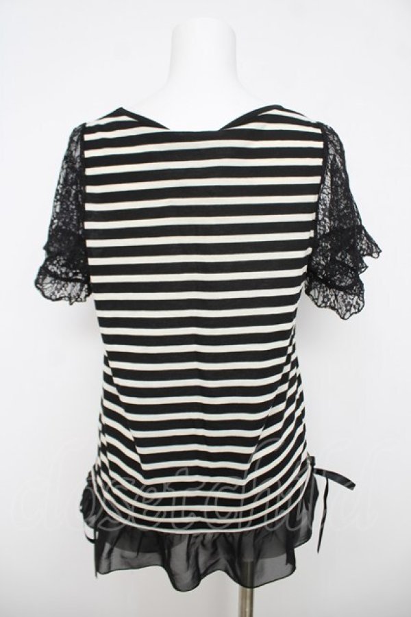 画像2: axes femme / マリンプリントボーダープルオーバー M 黒 Y-26-03-18-056-AX-TO-SZ-ZY (2)