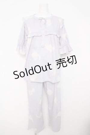 画像: axes femme / 猫柄ルームウェアセット  ラベンダー Y-26-03-18-061-AX-TO-SZ-ZY