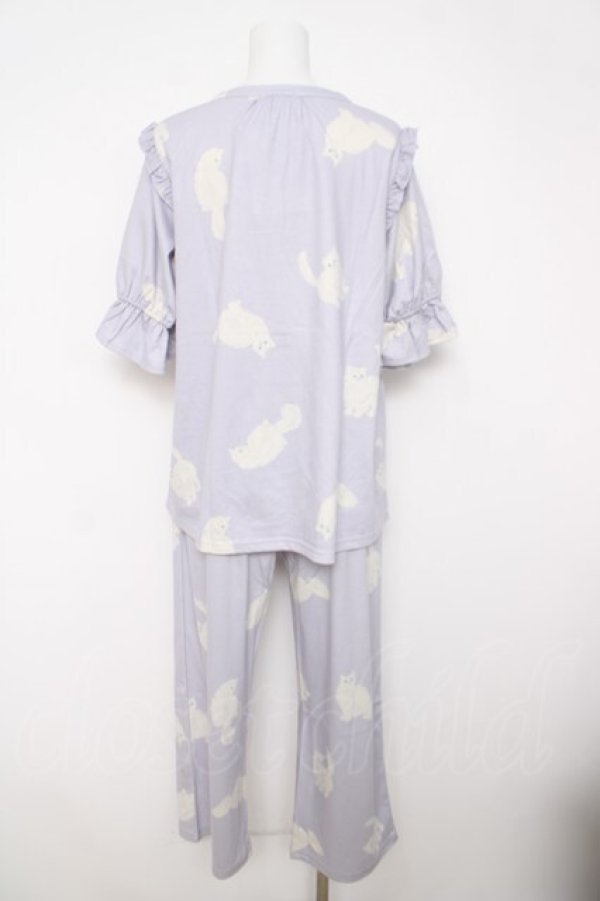 画像2: axes femme / 猫柄ルームウェアセット  ラベンダー Y-26-03-18-061-AX-TO-SZ-ZY (2)