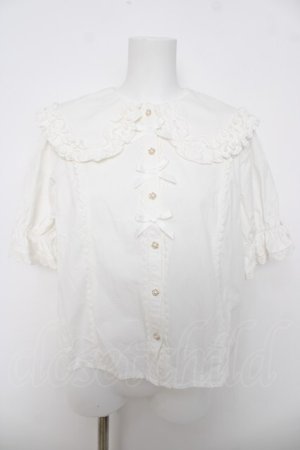 画像: axes femme kawaii / 半袖丸襟コットンブラウス M 白 Y-26-03-18-008-AX-BL-SZ-ZY