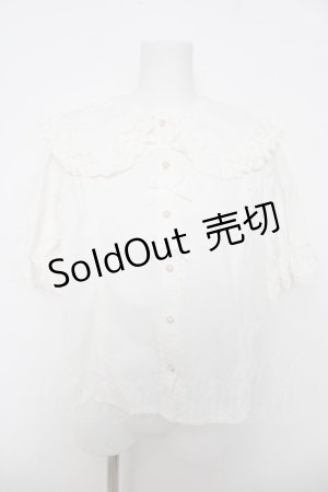 画像: axes femme kawaii / 半袖丸襟コットンブラウス M 白 Y-26-03-18-008-AX-BL-SZ-ZY