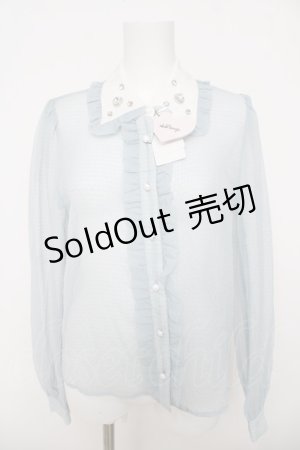 画像: Ank Rouge / シアーチェックブラウス  サックス Y-26-03-18-072-CA-BL-SZ-ZY