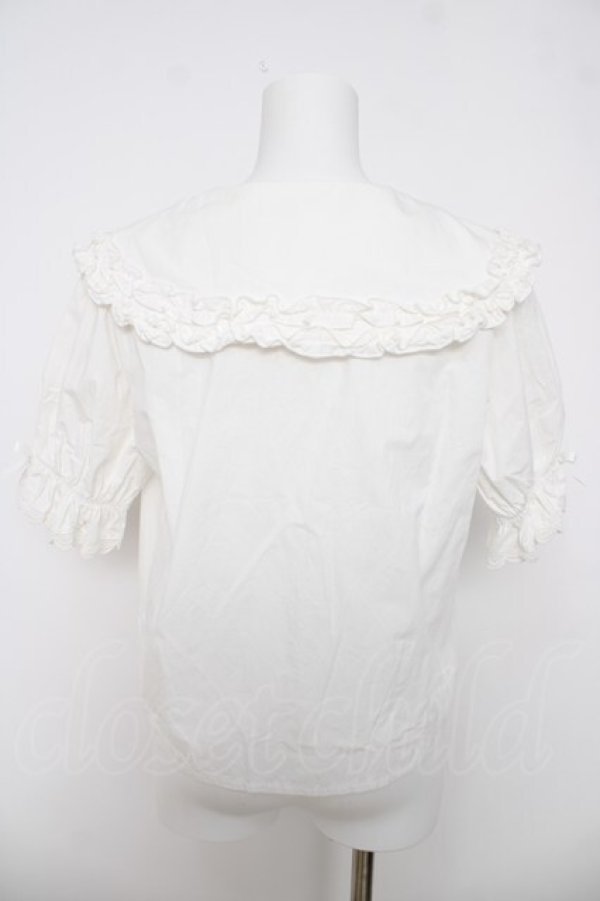 画像2: axes femme kawaii / 半袖丸襟コットンブラウス M 白 Y-26-03-18-008-AX-BL-SZ-ZY (2)