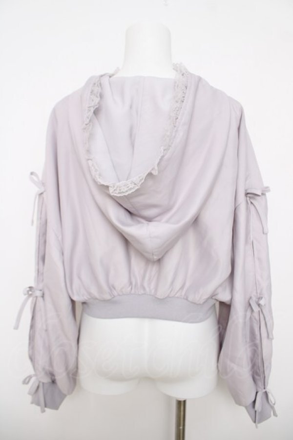 画像2: couture BY ROJITA / 袖リボンフーディーブルゾン  ラベンダー Y-26-03-18-078-LO-TO-SZ-ZY (2)