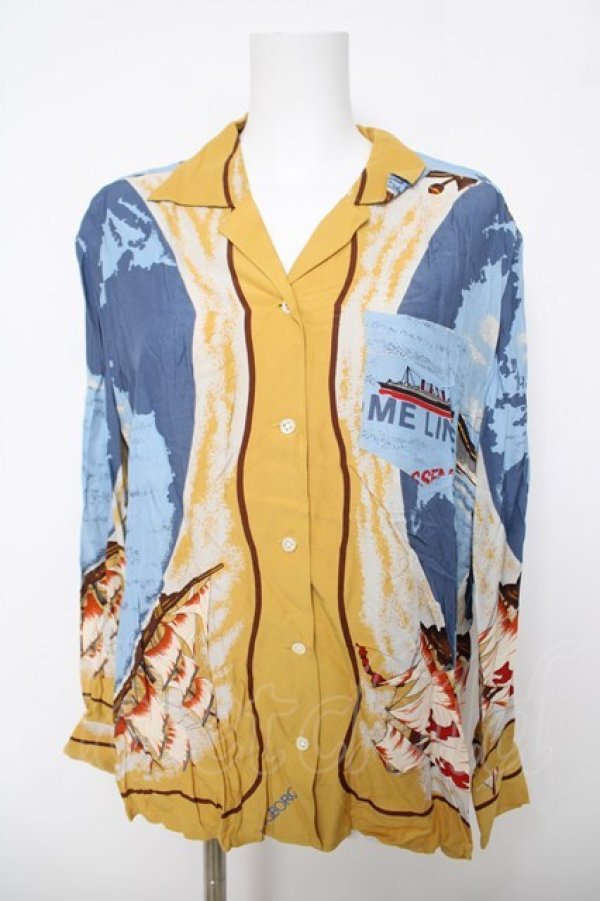 画像1: INGEBORG / 航海柄シャツ  イエロー Y-26-03-18-081-LO-BL-SZ-ZY (1)