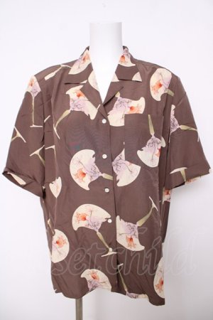 画像: INGEBORG / アンティークガラス柄シャツ  ブラウン Y-26-03-18-084-LO-BL-SZ-ZY