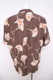 画像2: INGEBORG / アンティークガラス柄シャツ  ブラウン Y-26-03-18-084-LO-BL-SZ-ZY (2)