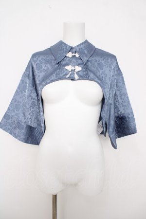 画像: axes femme / チャイナ釦ショートボレロブラウス  サックス Y-26-03-18-010-AX-TO-SZ-ZY