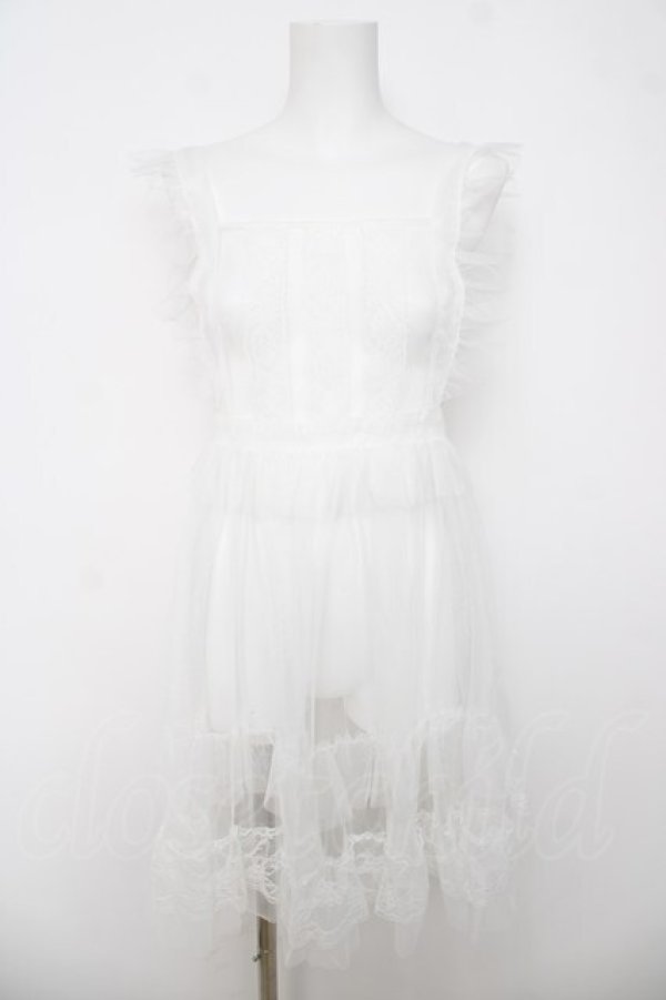 画像1: FLC / 星名桜子 hsチュールエプロンジャンスカ S 白 Y-26-03-18-088-LO-OP-SZ-ZY (1)