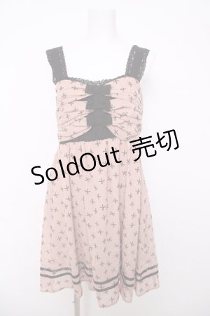 画像: axes femme / リボン柄フロッキーチュニ M アワピンク Y-26-03-18-091-AX-OP-SZ-ZY