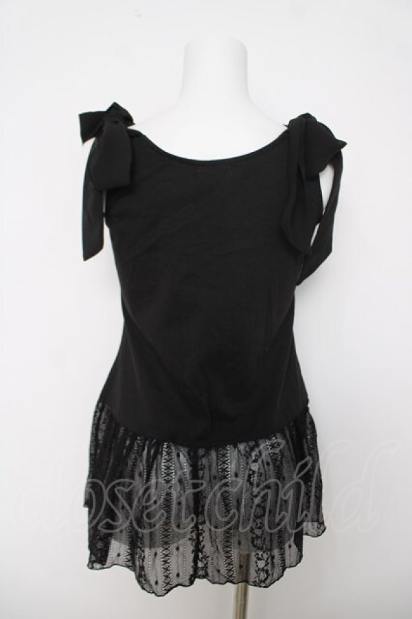 画像2: axes femme / 肩リボンロングインナー  黒 Y-26-03-18-001-AX-TO-SZ-ZY (2)