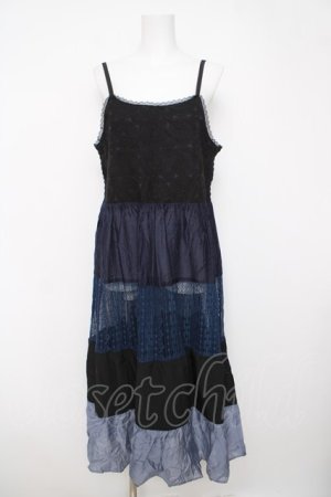 画像: axes femme NOSTALGIE / 配色ティアードキャミワンピース F ブルー Y-26-03-18-093-AX-OP-SZ-ZY