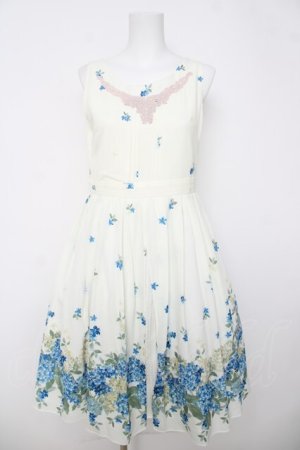 画像: axes femme / あじさい柄ワンピース M 生成り Y-26-03-18-099-AX-OP-SZ-ZY