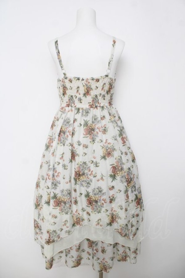 画像2: axes femme / フルーツ柄イレヘムロングワンピース M オフ白 Y-26-03-18-102-AX-OP-SZ-ZY (2)