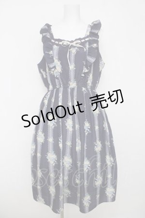 画像: axes femme / 花柄ワンピース M 紺 Y-26-03-18-105-AX-OP-SZ-ZY