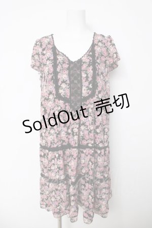 画像: axes femme / 花柄ワンピース  黒 Y-26-03-18-108-AX-BL-SZ-ZY