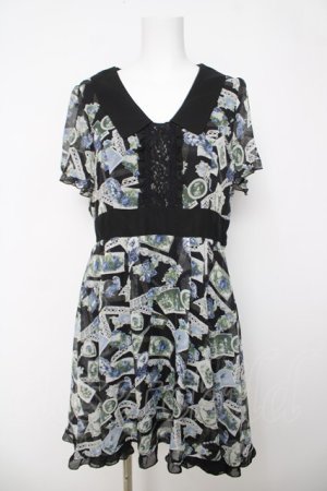 画像: axes femme / レースコラージュ柄ワンピース  黒 Y-26-03-18-111-AX-OP-SZ-ZY